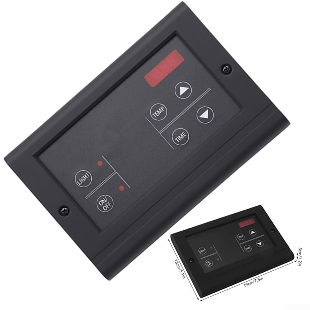 Contrôleur de sauna numérique mural Panneau de commande Boîtier ABS Thermostat -12 heures Minuterie 35-99 °C Régulateur multifonctionnel hammam