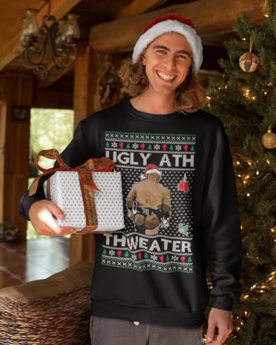 ALLNTRENDS Mike Tyson Merry Chrithmith Kith My Ath Funny Ugly Christmas Sweater Crewneck Sweatshirt2