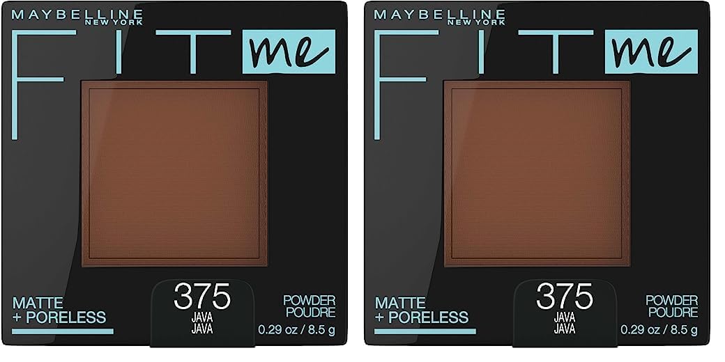 MAYBELLINEFit Me Matte + Poreless Pressed Face Powder Makeup, Java, 1 Count (Pack of 2)