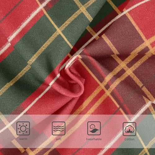 Girls' Briefs Organic Underpants for Girls Bold Red Green Plaid3