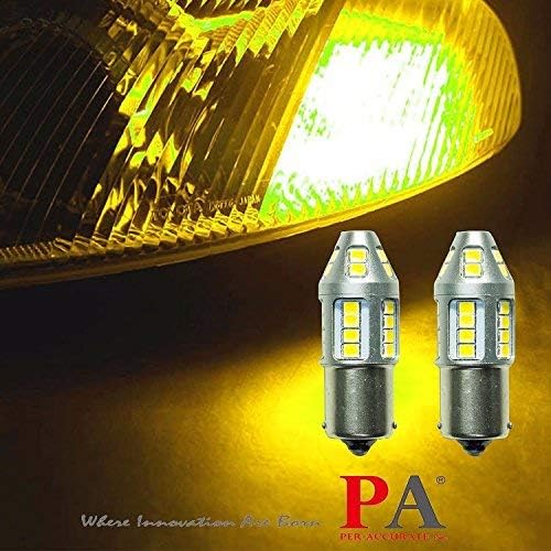 PA LED 2PCS 30SMD BA15S Golden Lemon Yellow 2835 LED Light Bulb 1073 1003 1093 1129 1141 1159 1259 1459 1619 1651 1680 3496 5007 5008 7506 7527 for Turn Signal Side Marker Stop Backup Tail Lamp