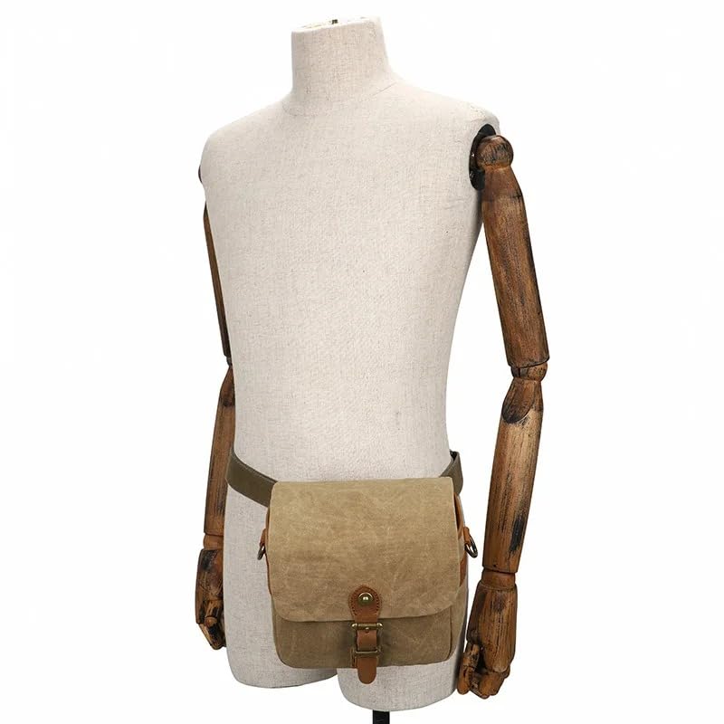 Borsa Reflex Borsa for fotocamera reflex in tela Micro Single Messenger Bags Zaini for fotografia a spalla impermeabili e resistenti all'usura(Khaki)
