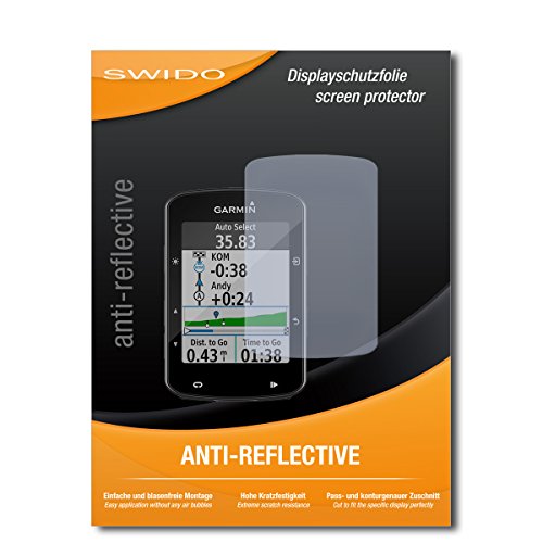 SWIDO® Protector de Pantalla para Garmin Edge 520 Plus [Anti-Reflex], [2 Piezas] Antirreflectante, Mate, Anti-Arañazos, Anti-Huella Dactilar - Película Protectora