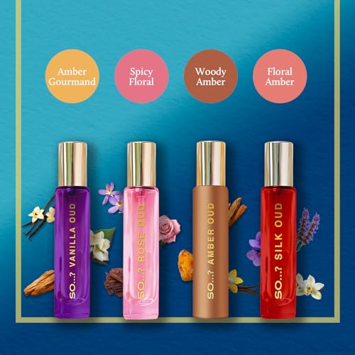 SO…? Oud Premium Womens Perfume Gift Set, Vanilla, Rose, Amber, Silk, Eau De Toilette with Long Lasting Fragrance - Travel Size Mini Perfume for Girls, Ladies Gift Sets (4 x 15ml) - Image 4