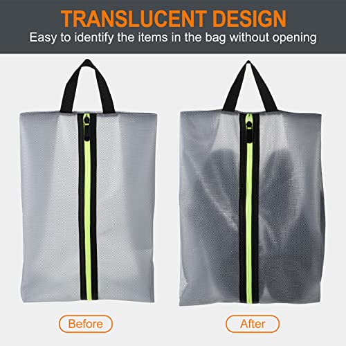 PATIKIL Shoe Bags for Travel XX-Large Durable Waterproof Shoe Bags for Women Men 5 Pack Portable Storage Organizer with Zipper for Outdoor Gray (Nylon) - Image 4