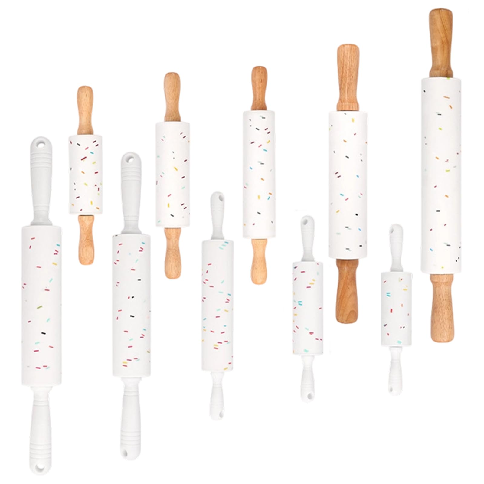 Rodillo de silicona compacto moteado de 5 piezas de fácil limpieza con superficie antiadherente rodillo profesional antiadherente rodillo antiadherente para hornear