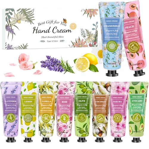 Mini juego de crema de manos, 10 cremas de manos, mini set de regalo para mujer, fragancia de manos y pies, crema hidratante para manos secas y agrietadas, pequeño regalo para mujeres, novia, Navidad