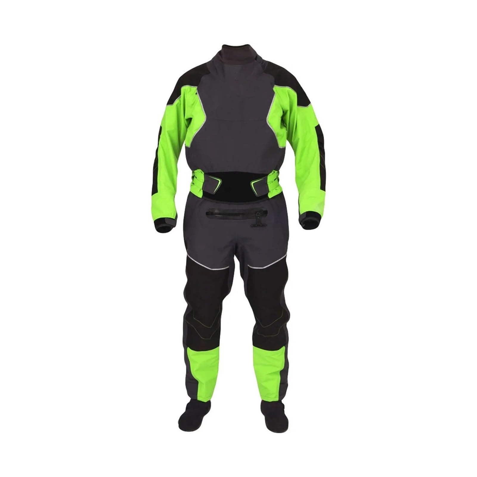 Trockenanzug 4-lagiger Kajak-Trockenanzug for Herren, Latexdichtungen an Hals und Handgelenk, zweifach verstellbarer Überrock, Neopren-Klettverschluss