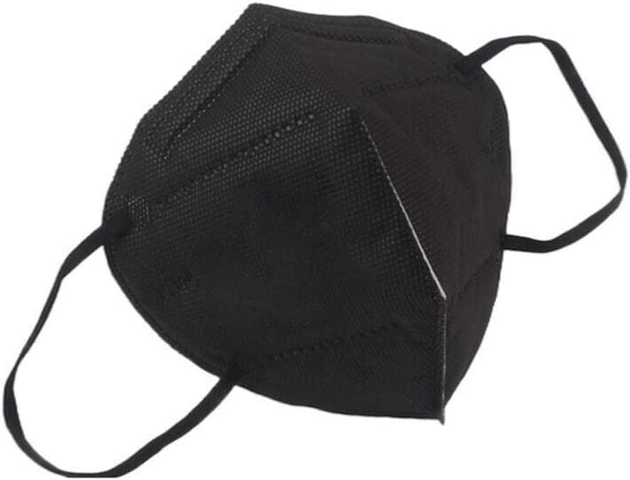 50pcs KN95 Face Mask Black 5 Layer Cup Dust Safety Masks Filter Efficiency≥95% Breathable Elastic Ear Loops Black Masks : Everything Else