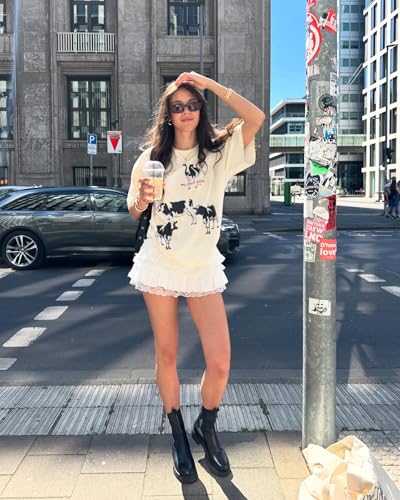 Aelfric Eden Dairy Cow Print Tee Vintage Oversize Shirts Summer Unisex Casual Harajuku Top Tshirt3