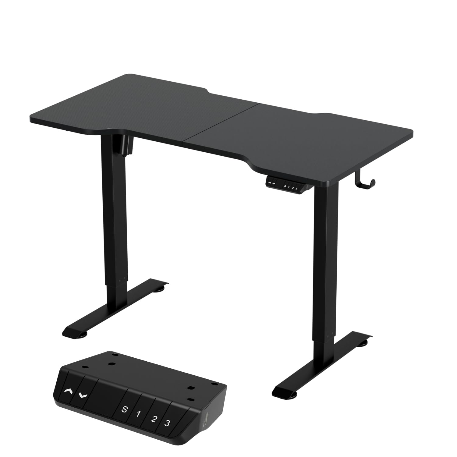 Sonnewelt 120 * 60cm Schreibtisch Höhenverstellbar Elektrisch Bürotisch Stehpult Computertisch mit Memory-Steuerung und Anti-Kollisions Technologie, Schwarz