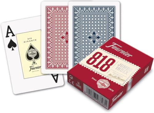 Poker Oyun Kartları Nº 818, Jumbo Endeks, Kırmızı veya Mavi