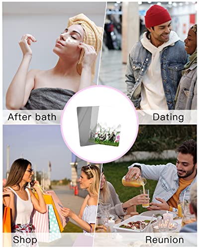 Leokoti Farmhouse Rooster Small Mirror For Purse Handbag Travel, Unbreakable Compact Pocket Mirror, Farm Animals Spring Floral Green Glass Makeup Mirrors Handheld Rectangle Portable Tiny Mirror 1 Pcs #TOP4