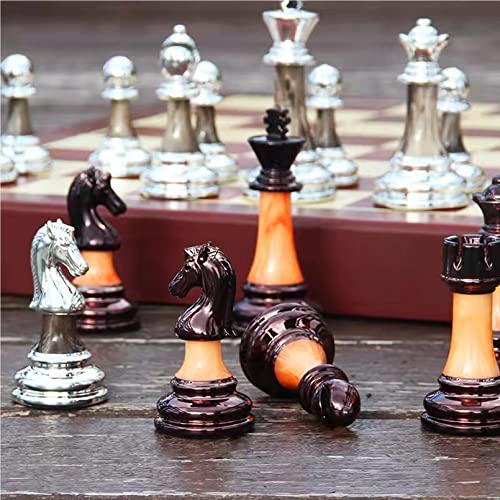 Cutfouwe 32 PIÈCES Pièces d'échecs avec boîte de Rangement pour Les Joueurs Amateurs et Les collectionneurs, mais conviennent également aux Tournois et aux Jeux de Ligue.,Schachfiguren