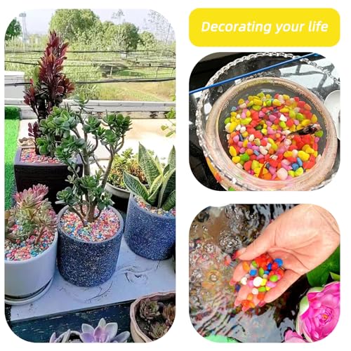 Image of Yellow Pebbles for Crafts, 0.9 Pound Natural Polished Aquarium Gravel, Decorative Pebbles for Indoor Plants, Turtle Tank, Vase, Succulents Cactus, Garden Landscaping (Pack of 3)