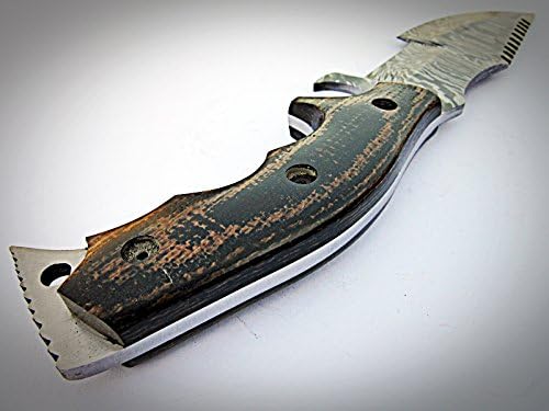 TR-40 Custom Handmade Damascus Steel Tracker Knife- Stunning Micarta Handle