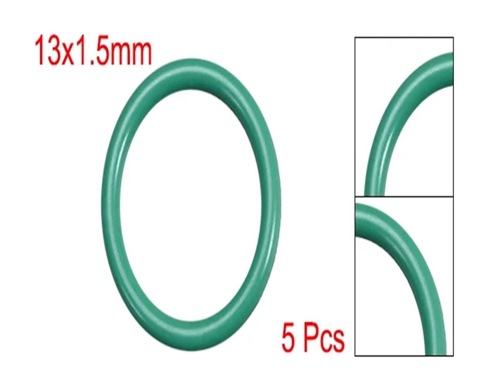 Joints toriques en caoutchouc fluoré, diamètre extérieur de 13mm, diamètre intérieur de 10mm, largeur de 1.5mm, joint d'étanchéité, réparations pneumatiques vertes, etc. Rondelle d'étanchéité 5 pièces