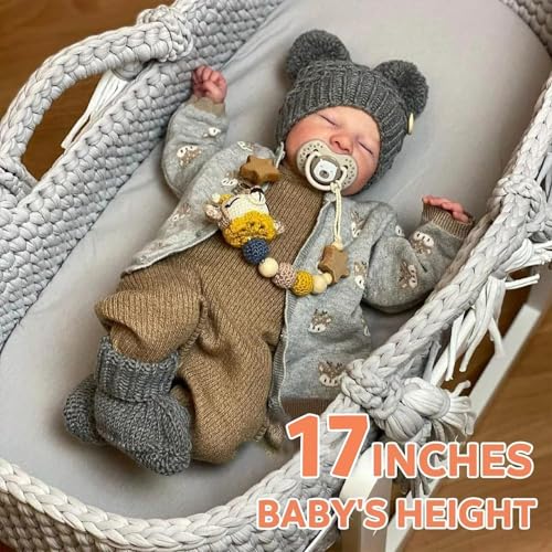 Muñeco bebé realista silicona 17 pulg. niño soft miniatura 2