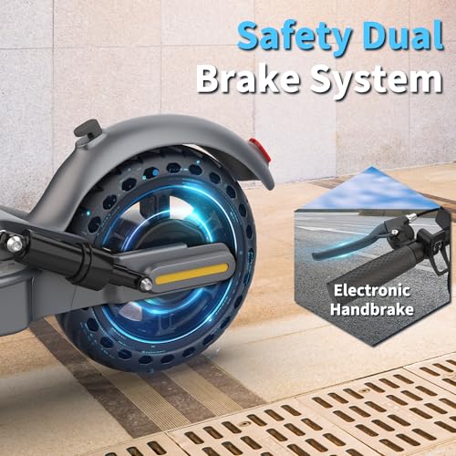 Image of WERHY Electric Scooters, 350W Brushless Motor & 19 MPH, 15-21 Miles Long Range, 8.5 inch Solid Tires, Folding Sport Scooters for Adults with Dual Brake System and APP