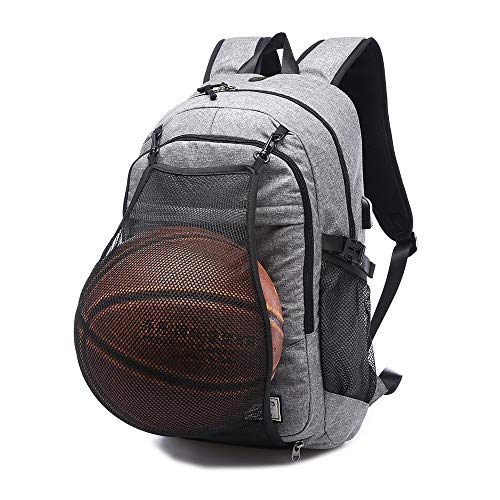 Rucksäcke Laptop,USB-Multifunktionsdrucker Canvas Rucksack Männliche Basketball Schultaschen Für Teenager Ball Bag Pack Travel Rucksack