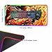 RGB Anime Mouse Pad Tanjiro and Rengoku Sword Custom Mousepad with LED Light Edges & Non-Slip Rubber Base,Laptop Desk Pad,Computer Keyboard and Mice Pads Mat 31.5X15.7