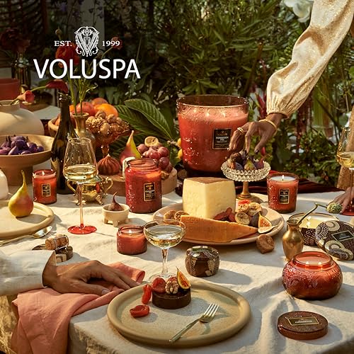 Image of Voluspa Forbidden Fig Candle, 5.5oz, Coconut Wax Blend, Scented Candles for Home, 50 Hour Burn Time, Handcrafted in The USA