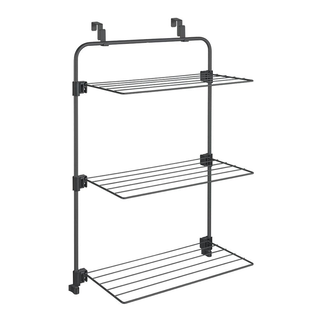 Metaltex -Secador de Ropa Gale para Puerta, Color Negro, Colada 11 m. Wymiary 3,5 x 58 x 87 cm