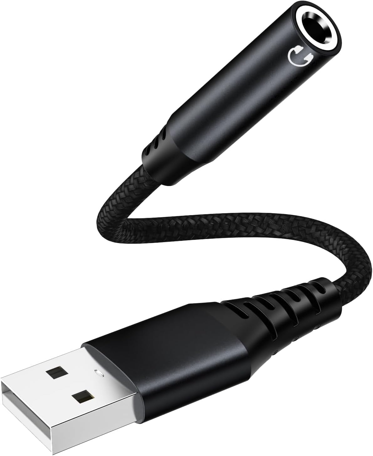 Mizi (2Pack) USB to 3.5mm Audio Jack Adapter, External Sound Card Converter Compatible with Headset, PC, Laptop, Mac, Desktops, Linux, PS4 and More Devices - Black