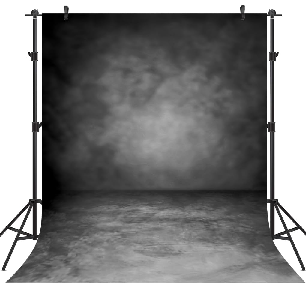 OUYIDA 6X9Ft Fabric Black Abstract Retro Professional Photography Backdrop for Adult Portrait Photo Props Booth Background Photoshoot Studio