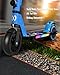 SIMATE Electric Scooter for Kids, Motorized E-Scooters with Colorful Front Light and Pedal Lights, LED Display & Foldable, Dual Braking System, Top 8.7mph & 5 Miles, Gifts for Kids, Girls, Boys, Teens