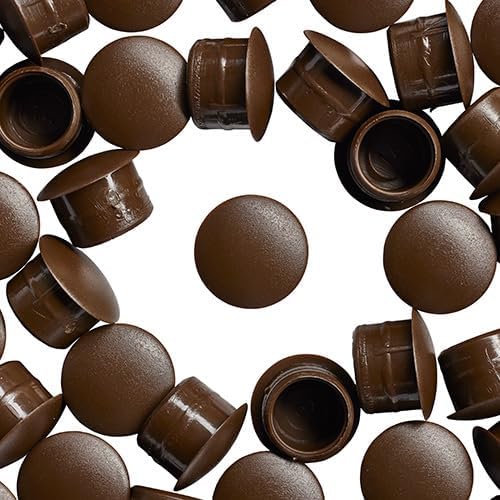 WidgetCo 12mm Dark Brown Hole Plugs, Conceal Most Holes in Plastic, Wood, Metal & Fiberglass (Qty 100)