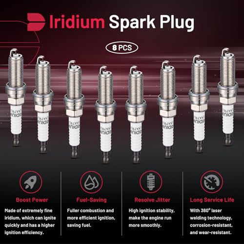 Image of BDFHYK 93501 Iridium Spark Plugs Compatible with Nissan TITAN Altima Armada NV2500 NV3500, Compatible with INFINITI QX56 QX60 QX80 M56,CX-3 Replacement for LKAR7BIX11S Set of 8
