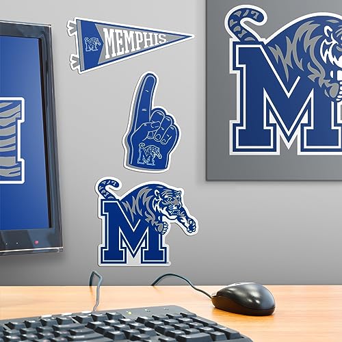 Image of University of Memphis 8ct Vinyl Large Deluxe Stickers Variety Pack - Laptop, Water Bottle, Scrapbooking, Tablet, Skateboard, Indoor /Outdoor - Set of 8