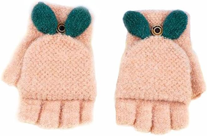Baby Boys Girls Gloves,Kids Winter Gloves, Warm Mittens With Mitten Cover (pink)