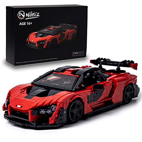 Nifeliz Super car Sanna MOC Building Blocks and Construction Toy, Adult Collectible Model Cars Set to Build, 1:12 Scale Sports Car Model (1182 Pcs)