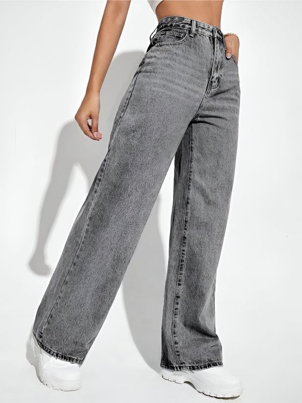 Image of Ben Martin Women High Rise High Waist Stretchable Baggy Oversized Loose Fit Casual Wear Denim Jeans