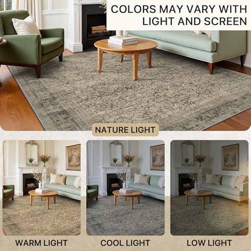 Tapis de salon 300x400 cm grand format vintage oriental BEIMO marron