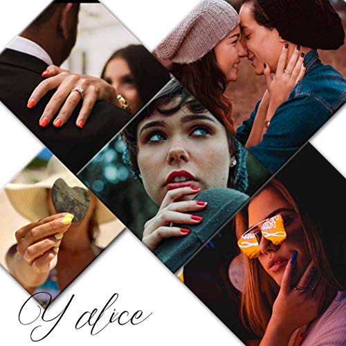 Yalice Glossy Fake Nails Purple Long Press on Nails Tip Oval Full Cover Nails Ombre Acrylic False Nails for Women and Girls 24Pcs