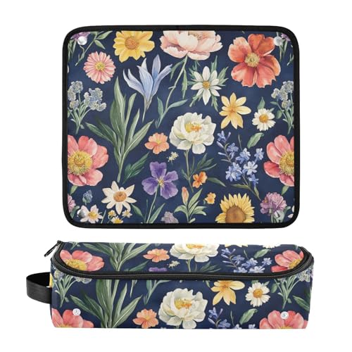 Bolso Organizador de Viaje para Herramientas de Cabello con Tapete Resistente al Calor Azul Marino miniatura 3