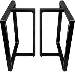 Base de Mesa de Jantar Kansas para Tampos de Vidro Pedra e Madeira até 200cm x 100cm - preta