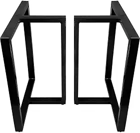 Base de Mesa de Jantar Kansas para Tampos de Vidro Pedra e Madeira até 200cm x 100cm - preta
