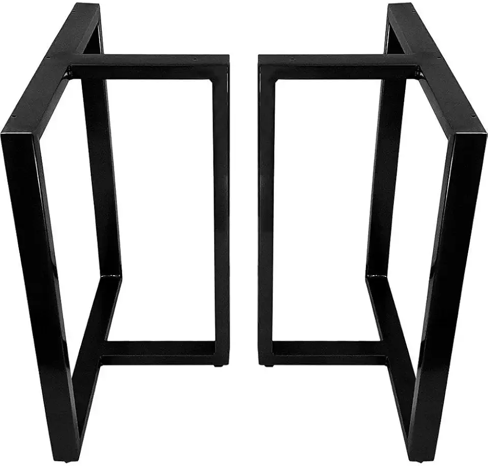 Base de Mesa de Jantar Kansas para Tampos de Vidro Pedra e Madeira até 200cm x 100cm - preta