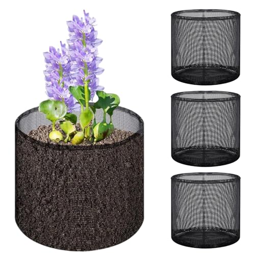 Generisch Teichpflanzkorb, 4 Stück Schwimmender Teichkorb Für Wasserpflanzen, Wasserpflanzenkorb Atmungsaktive Netztaschen Für Garten, Teich, Balkon Und Innenraumbegrünung