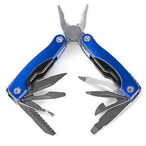 Knack 11-in-1 Multitool – 3inches Stainless Steel Folding Utility Pocket Tool with Carrying Pouch by Knack (Blue)