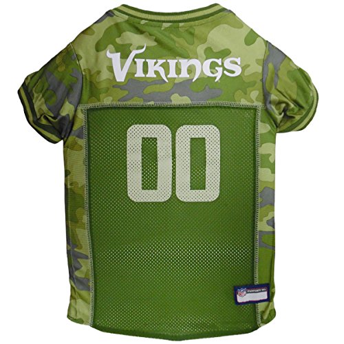 NFL Minnesota Vikings Camouflage Dog Jersey, X-Small. - CAMO PET Jersey Available in 5 Sizes & 32 NFL Teams. Hunting Dog Shirt