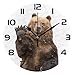 ALAZA Hipster Cute Brown Bear Round Wall Clock, Silent Non Ticking Oil Painting Home Office School Decorative Clock Art