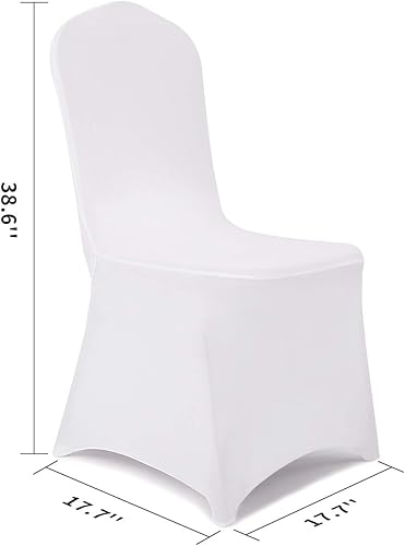 Vista 2 de Funda de silla Peomeise plegable, de elastano para banquete de boda, comedor, evento. Blanco
