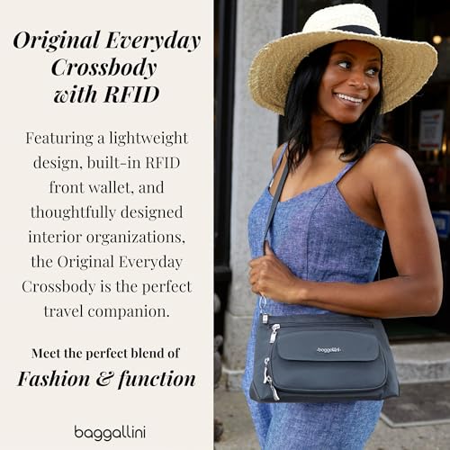 Image of Baggallini Original Everyday 11x7.5 Crossbody Bags Rfid Protected Lightweight Nylon Zippered Travel Purse
