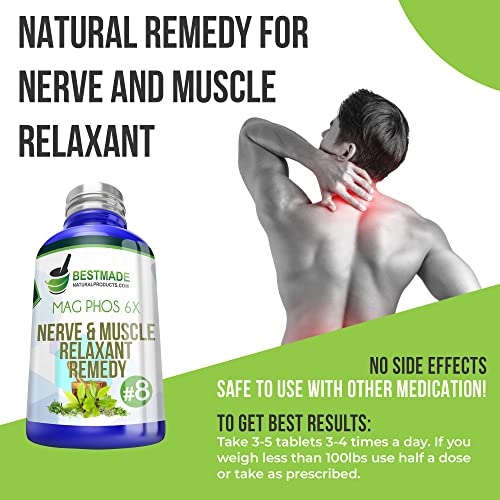 Mag Phos 6X - Nerve & Muscle Relaxant Remedy #8 For Eye Twitching, Antispasmodic, Muscle Spasms, Colic, Shooting Pains, & More - Homeopathic Cell Salt - Take With Water #TOP1