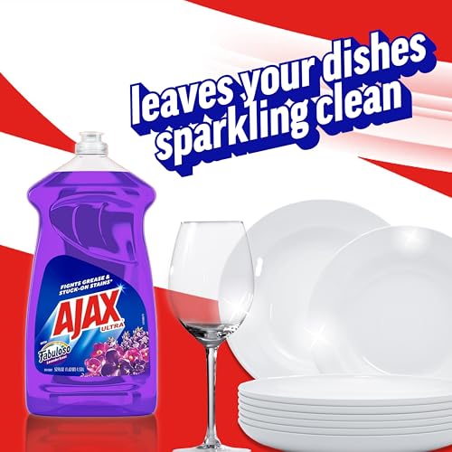 Image of Ajax Ultra Liquid Dish Soap With Fabuloso, Lavender Scent, 52 Oz